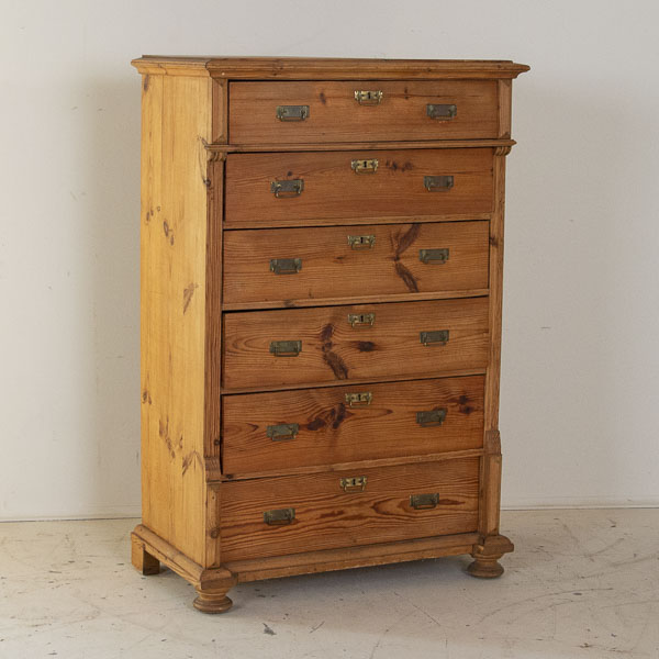 Antique Swedish Pine Tall Boy Chest Of Drawers Ebay