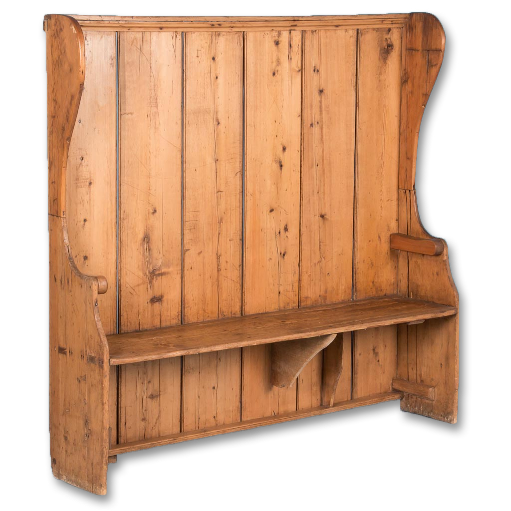 Antique 19th Century English Pine Settle Bench