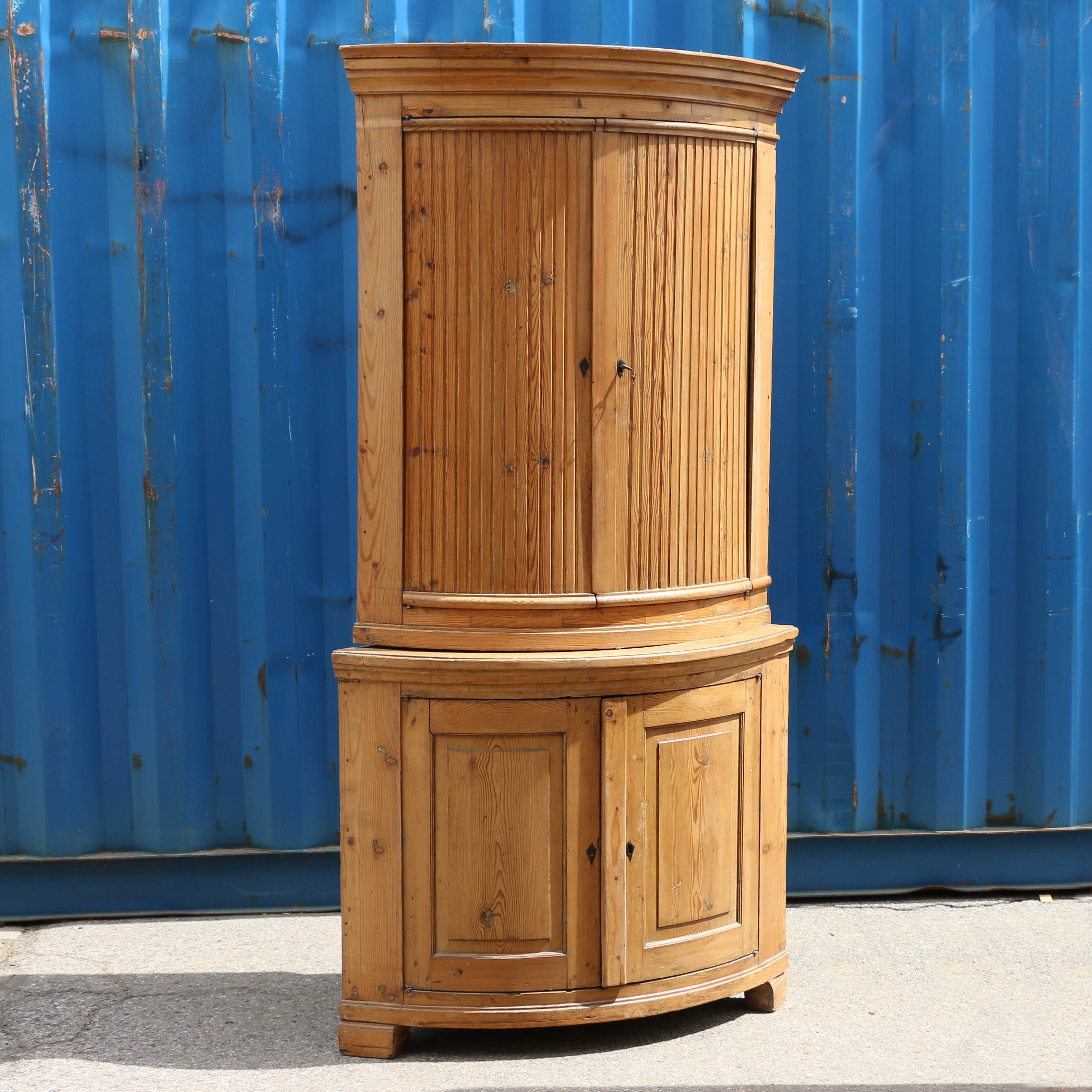 Antique Swedish Pine Bow Front Corner Cabinet Antique Swedish Pine Bow Front Corner Cabinetreturn To Cabinets