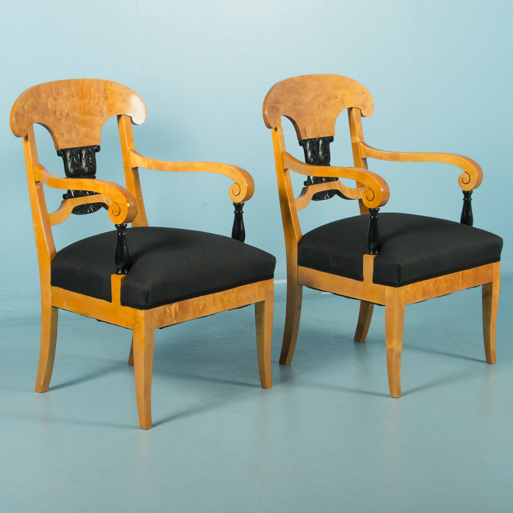 Pair of Antique Biedermeier Birch Arm Chairs From Sweden eBay