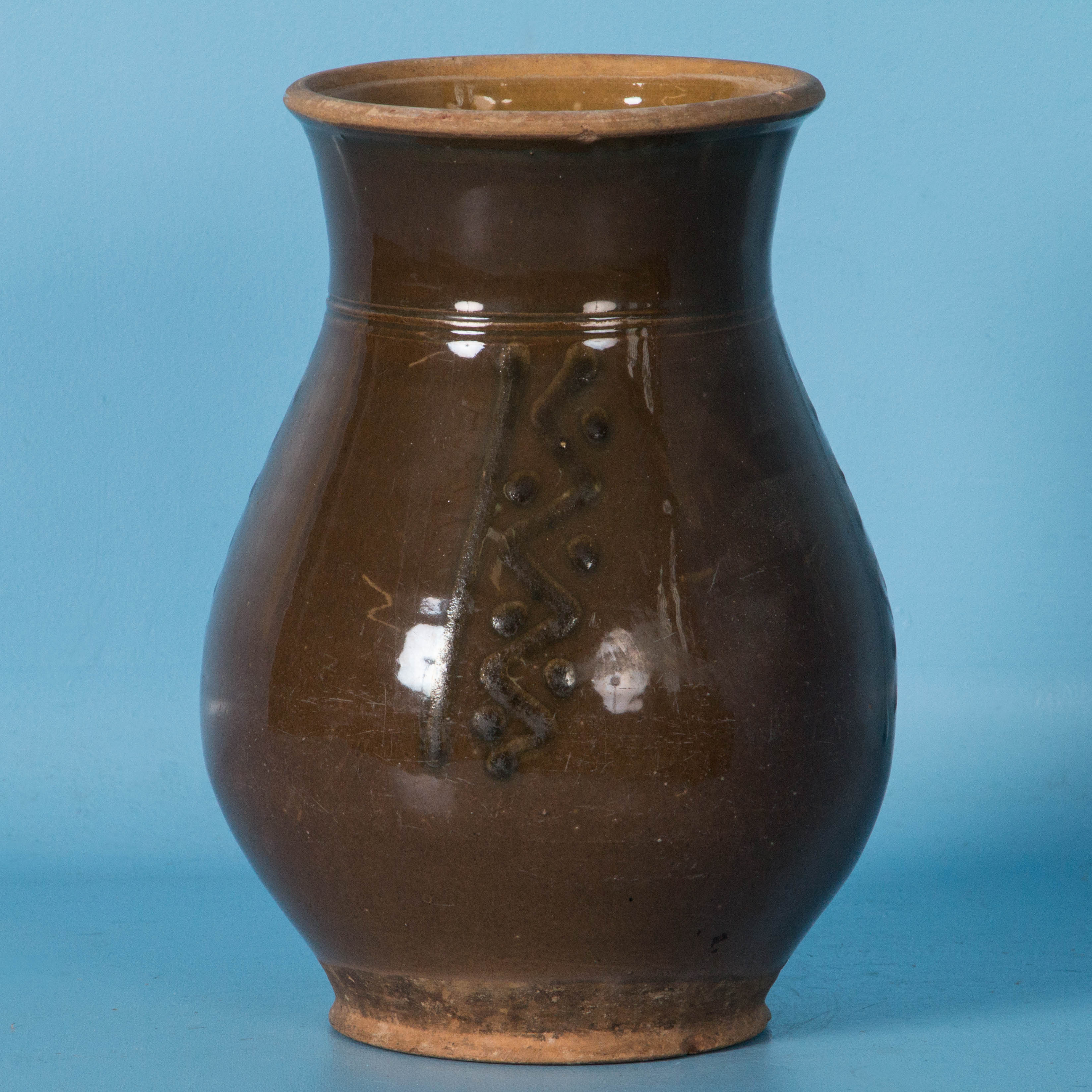 Vintage Brown Glazed Ceramic Pot From Russia