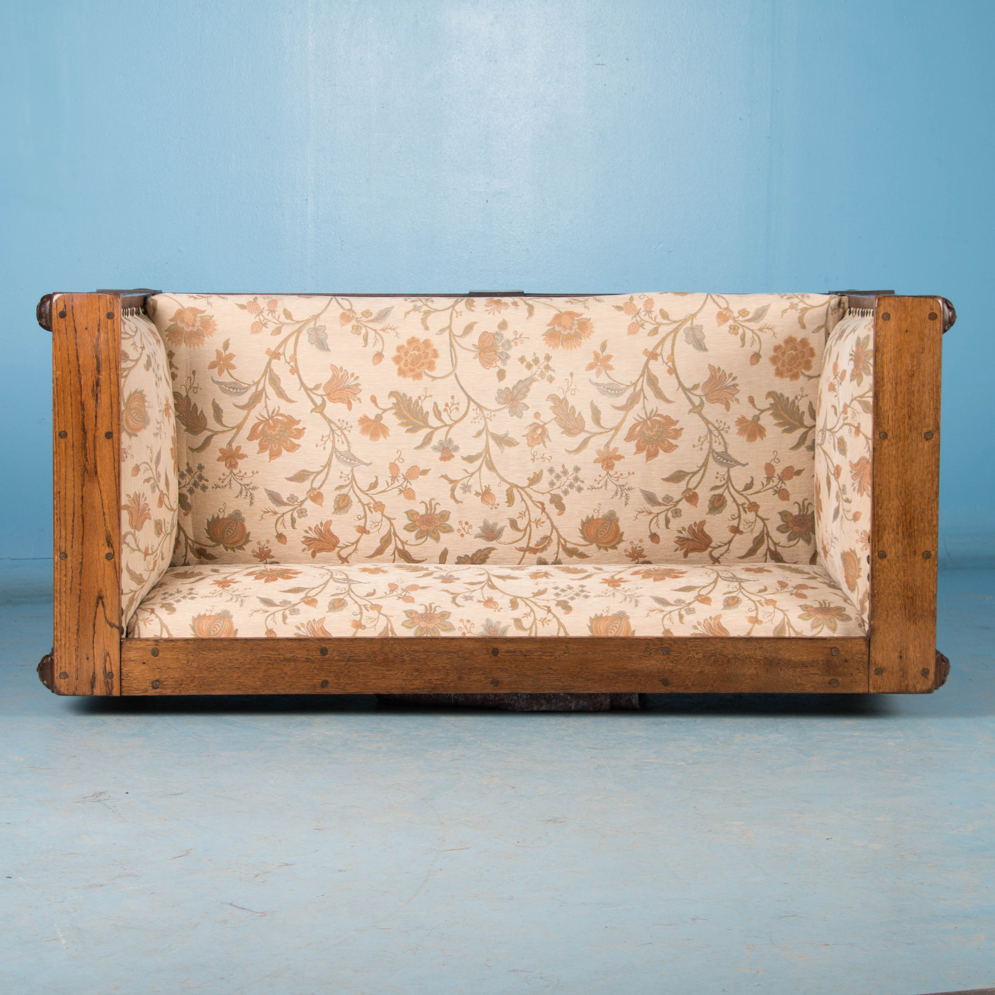 Antique Heavily Carved Antique Oak Sofa