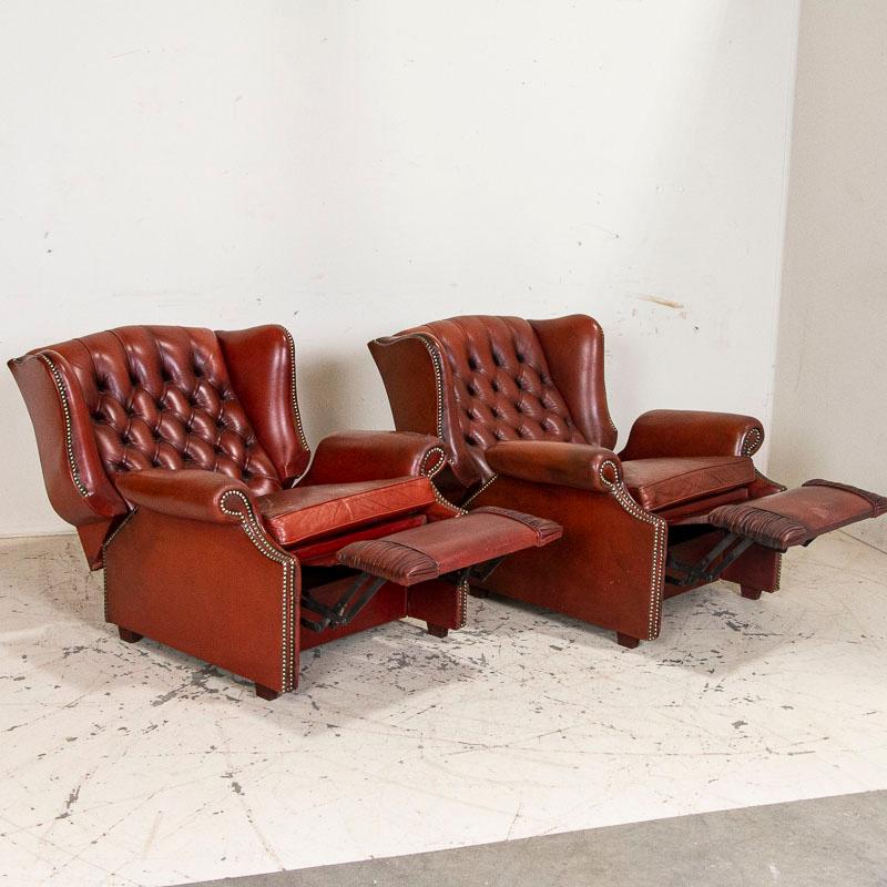Pair, Vintage Leather Recliner Chairs